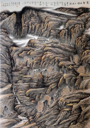 刘玉柱的当代艺术作品《万壑夕写真图》