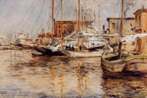艺术家约翰·亨利·托曼作品《北河牡蛎船》