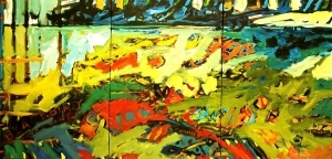 德里克·休斯敦的当代艺术作品《来到黑夜的灯光下》
