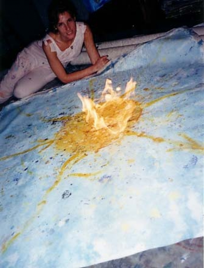 娜塔莉·布劳恩·巴伦德 当代油画作品 -  《火光跳跃的画》