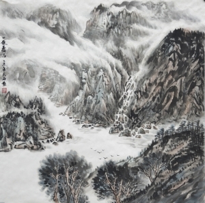刘玉柱的当代艺术作品《一夜春雨》