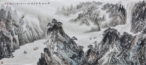 刘玉柱的当代艺术作品《峡江帆影》