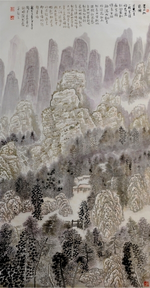 刘玉柱的当代艺术作品《青山幽思图》