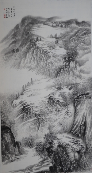 刘玉柱的当代艺术作品《千山积雪》
