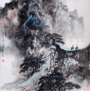 刘玉柱的当代艺术作品《祁连晨雾》