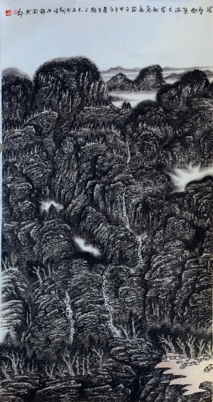 刘玉柱的当代艺术作品《万壑树声满》