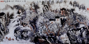 刘玉柱的当代艺术作品《青山白云涧》