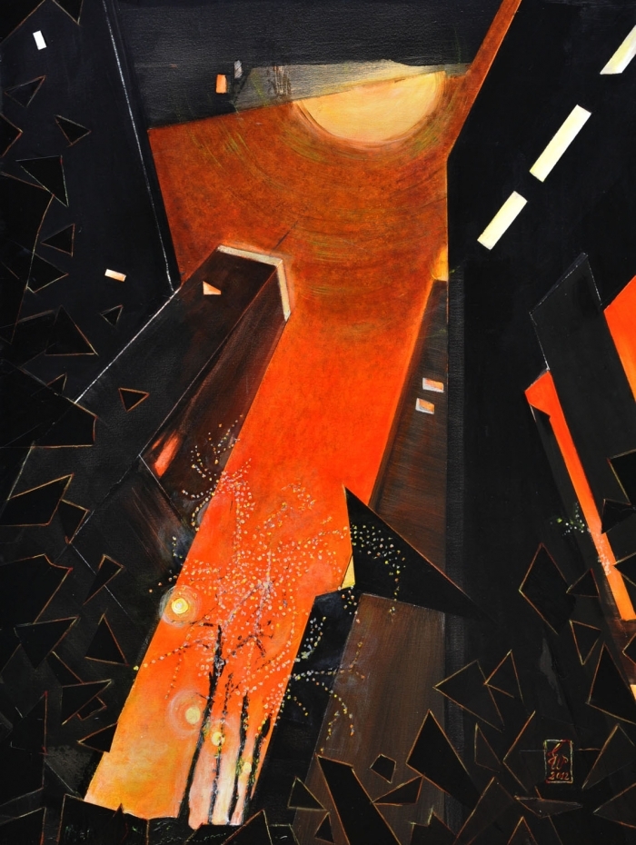 EM现代艺廊 当代油画作品 -  《城市夜景》