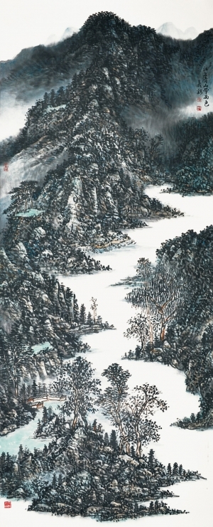 风和堂画廊的当代艺术作品《江上青山带雨色》