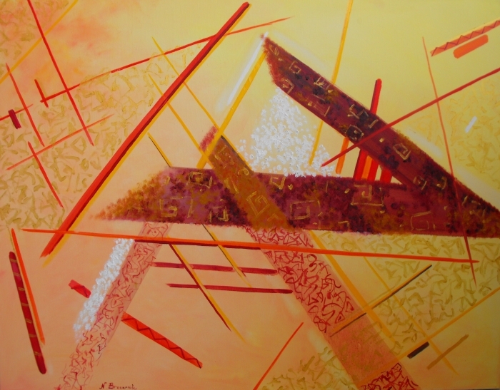 娜塔莉亚·布洛娃妮可 当代油画作品 -  《金字塔,2(双联画)》