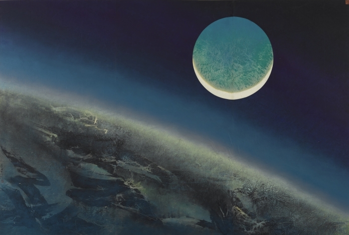 刘国松国画《蓝月之景》在苏富比拍得488万港币