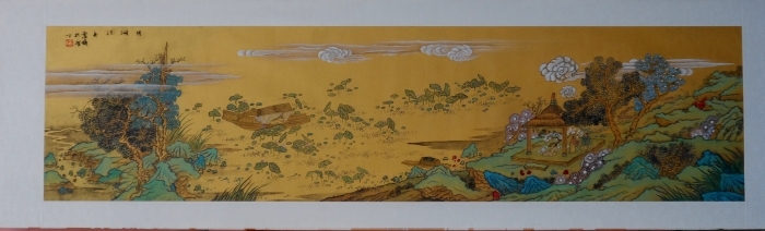 张禾丁 当代书法国画作品 -  《明湖泛舟》