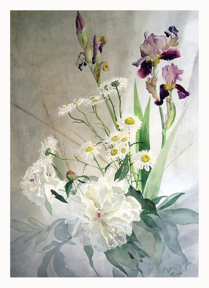 瓦列里·格拉乔夫 当代各类绘画作品 -  《罂粟花和鸢尾花》