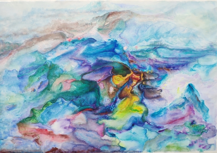 陈雄根 当代各类绘画作品 -  《颜色的影响,-,蓝海山意》