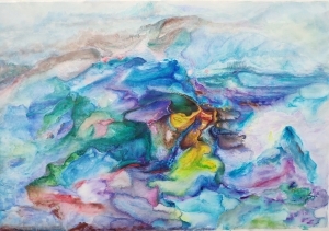 当代绘画 - 《颜色的影响,-,蓝海山意》