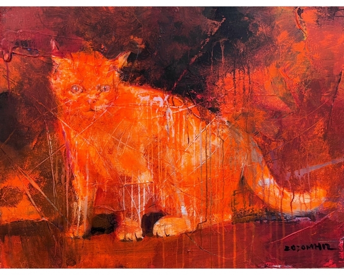 米歇尔·陈 当代油画作品 -  《猫》