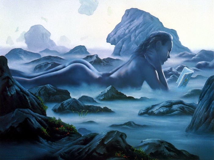 Jim Warren 当代油画作品 -  《山的裸体》