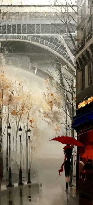Kal Gajoum的当代艺术作品《雾中的埃菲尔铁塔》