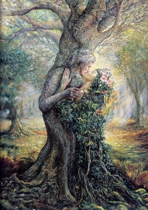 当代油画 - 《树精和树精》