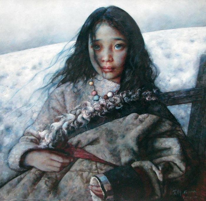 艾轩 当代油画作品 -  《雪后的荒原》