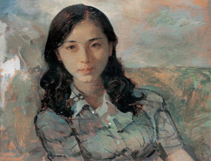艾轩 当代油画作品 -  《女青年》