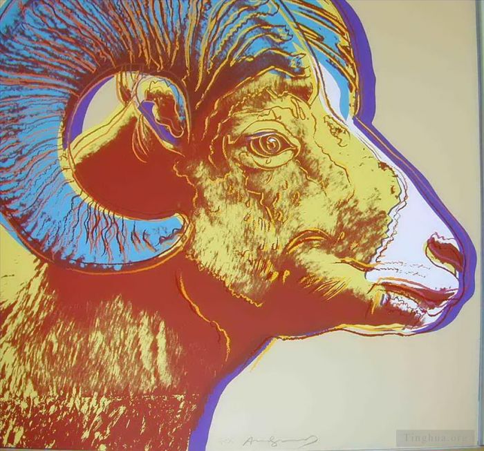 安迪·沃霍尔 当代各类绘画作品 -  《大角羊濒危物种,2》