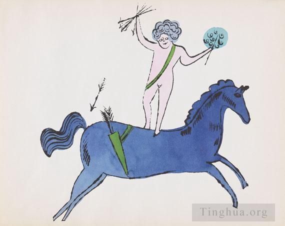 安迪·沃霍尔 当代各类绘画作品 -  《小天使和马》