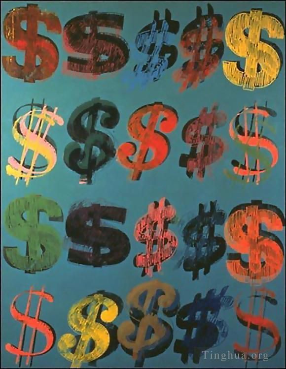 安迪·沃霍尔 当代各类绘画作品 -  《美元符号,3》