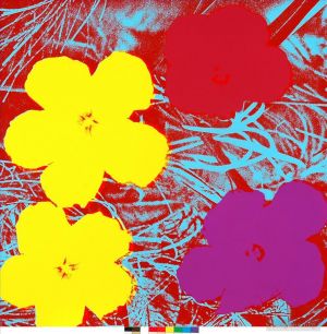 安迪·沃霍尔的当代艺术作品《鲜花5》