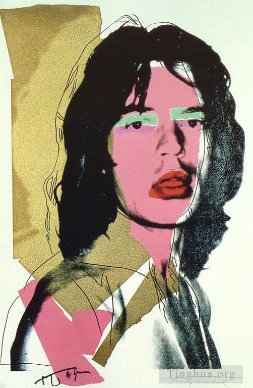 安迪·沃霍尔 当代各类绘画作品 -  《米克·贾格尔,3》