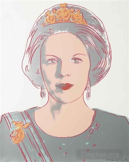 安迪·沃霍尔 当代各类绘画作品 -  《荷兰女王贝娅特丽克丝来自在位女王》