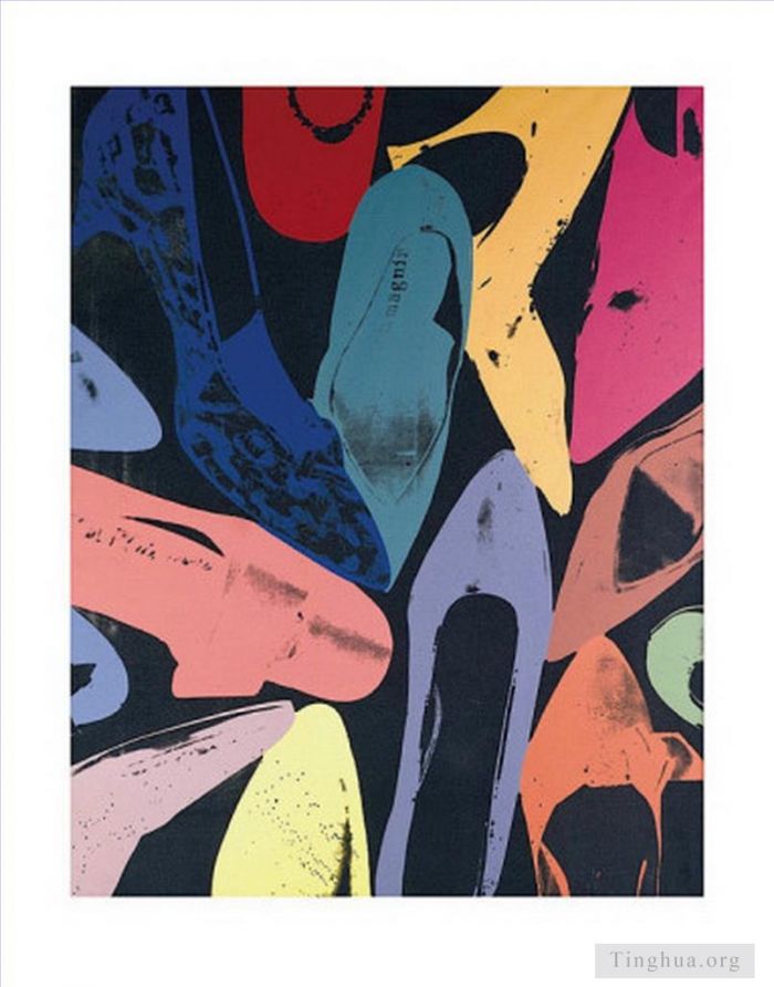安迪·沃霍尔 当代各类绘画作品 -  《钻石尘鞋,1980》