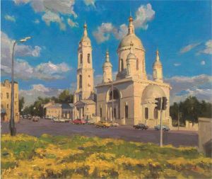 白仁海的当代艺术作品《莫斯科的一座东正教教堂》