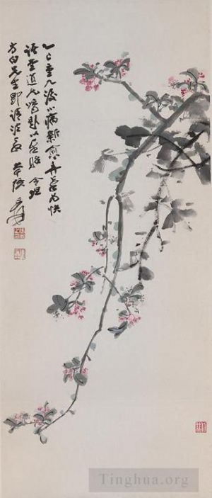 张大千的当代艺术作品《海棠花开,1965》