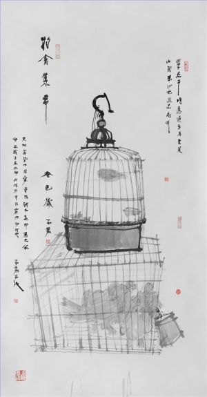 陈航的当代艺术作品《鸟类市场》