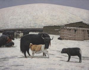 陈宁的当代艺术作品《冬季系列画作》