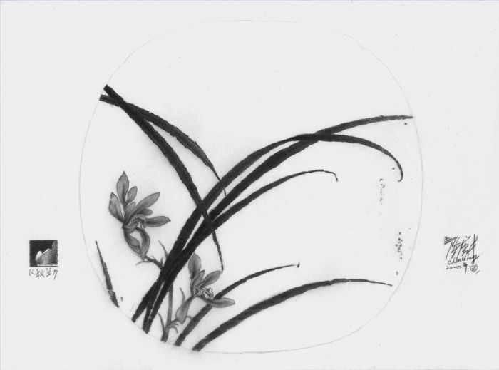 陈强戈 当代各类绘画作品 -  《冬天的兰花》