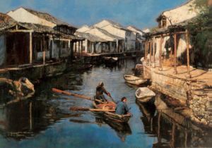 陈逸飞的当代艺术作品《故乡的桨声》