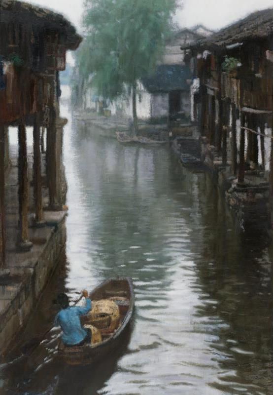 陈逸飞 当代油画作品 -  《江南,1984》