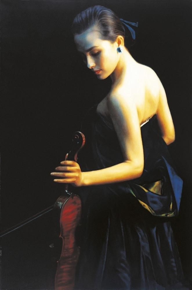 陈逸飞 当代油画作品 -  《骷髅手,1989》