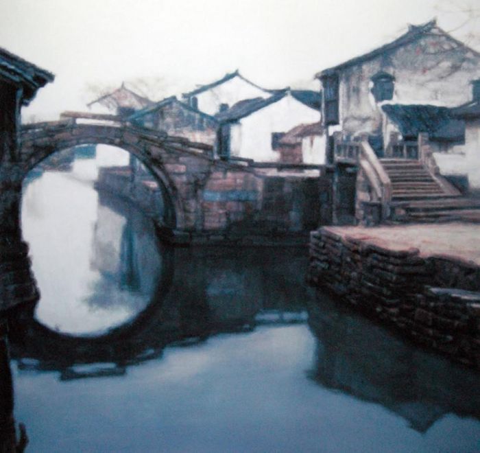 陈逸飞 当代油画作品 -  《故乡的回忆——双桥》