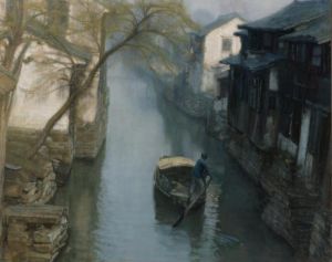 陈逸飞的当代艺术作品《春柳,1984》