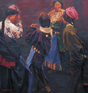 陈逸飞的当代艺术作品《西藏少女,2004》