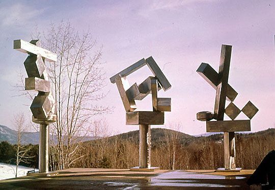大卫·史密斯 当代雕塑作品 -  《三个立方体,1964》