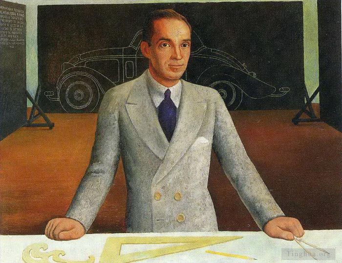 迭戈·里维拉 当代油画作品 -  《埃德塞尔·福特,1932》