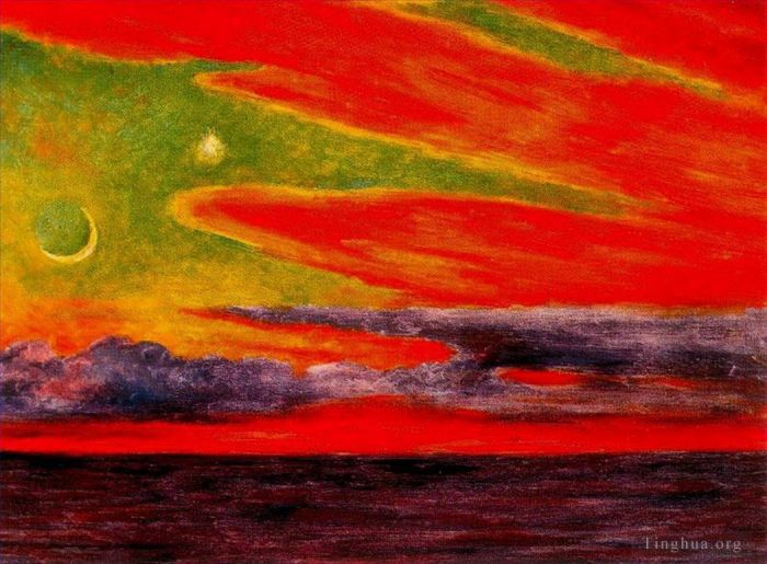 迭戈·里维拉 当代油画作品 -  《1956,年阿卡普尔科的黄昏》