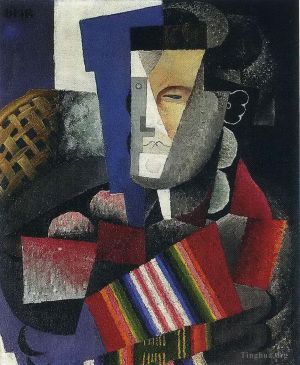 迭戈·里维拉的当代艺术作品《马丁·路易斯·古兹曼肖像,1915》