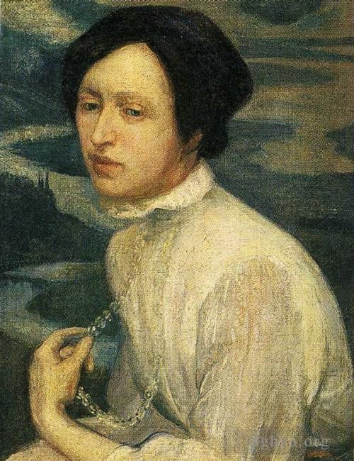 迭戈·里维拉 当代油画作品 -  《安吉丽娜·贝洛夫肖像,1909》