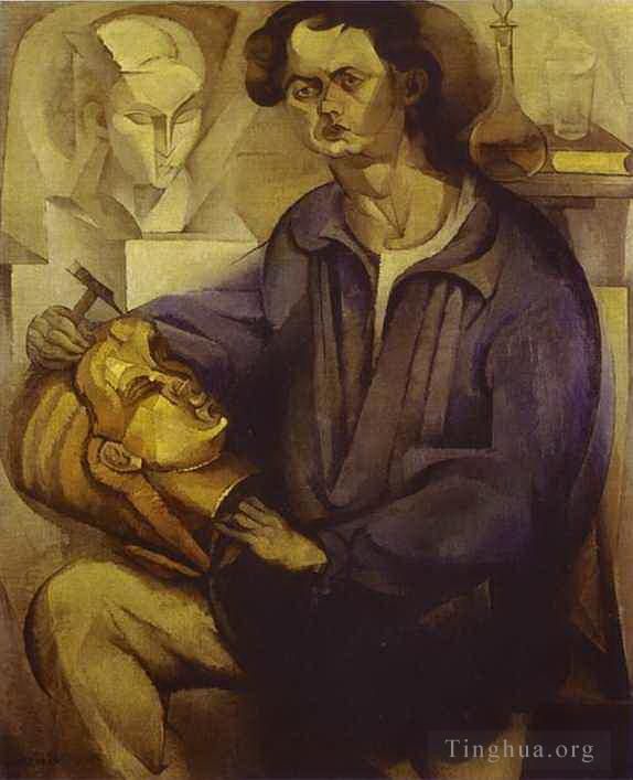 迭戈·里维拉 当代油画作品 -  《奥斯卡·米斯特查尼诺夫肖像,1913》