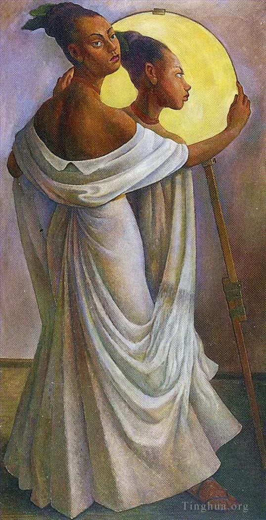 迭戈·里维拉 当代油画作品 -  《露丝·里维拉肖像,1949》